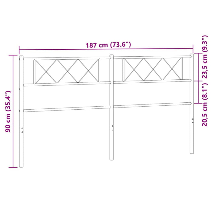 Testiera in Metallo Bianco 180 cm 372362