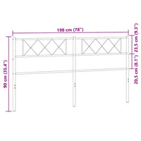 Testiera in Metallo Bianco 193 cm 372363
