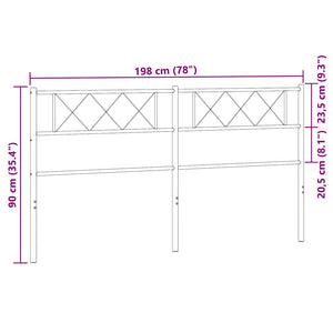 Testiera in Metallo Bianco 193 cm 372363