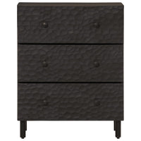 Credenze 2 pz Nero 60x33x75 cm in Legno Massello di Mango 3206283