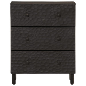 Credenze 2 pz Nero 60x33x75 cm in Legno Massello di Mango 3206283