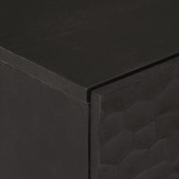Credenze 2 pz Nero 60x33x75 cm in Legno Massello di Mango 3206283