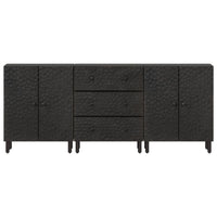 Credenze 3 pz Nero 60x33x75 cm in Legno Massello di Mango 3206284