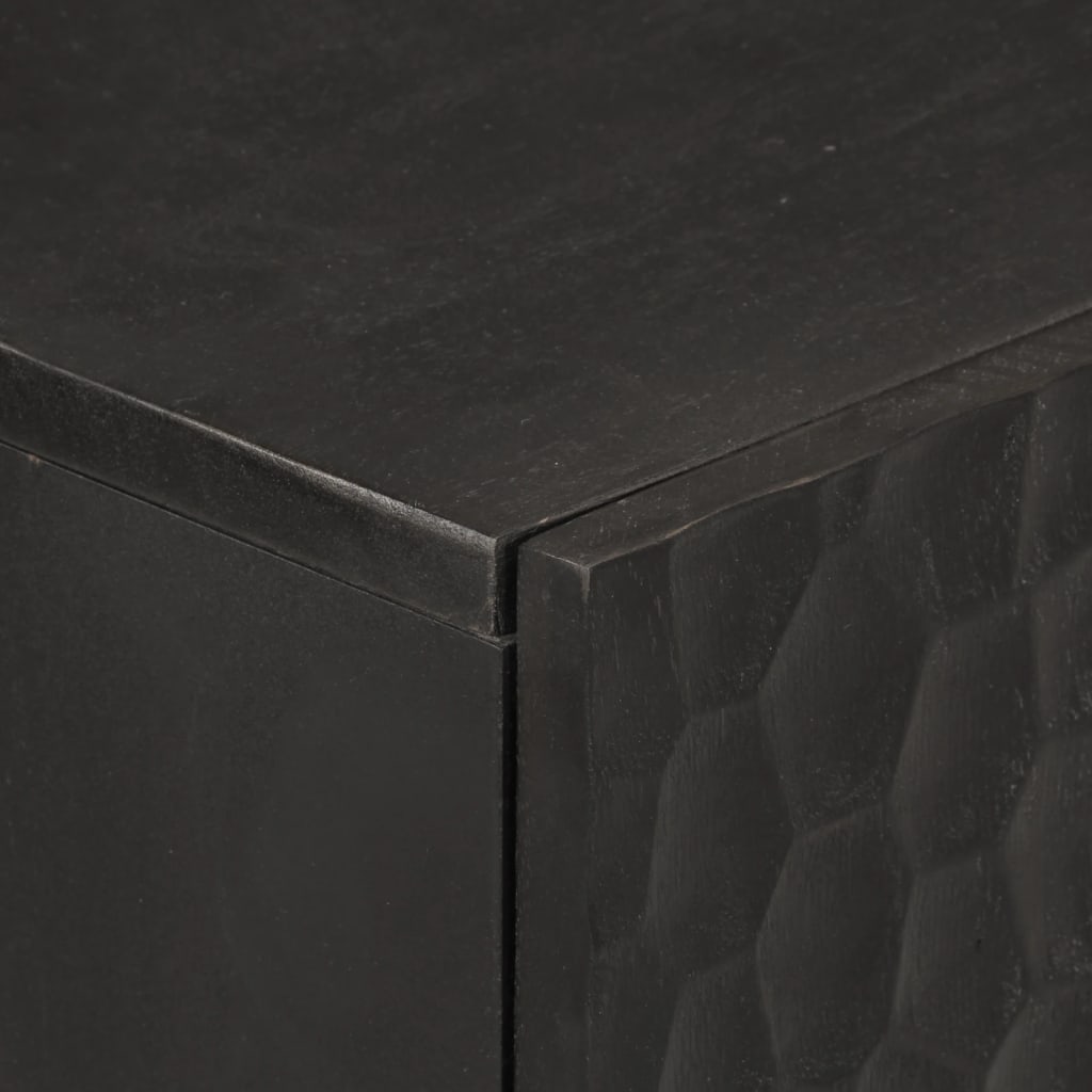 Credenze 3 pz Nero 60x33x75 cm in Legno Massello di Mango 3206284
