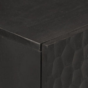 Credenze 3 pz Nero 60x33x75 cm in Legno Massello di Mango 3206284