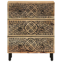 Credenze 2 pz 60x33x75 cm in Legno Massello di Mango