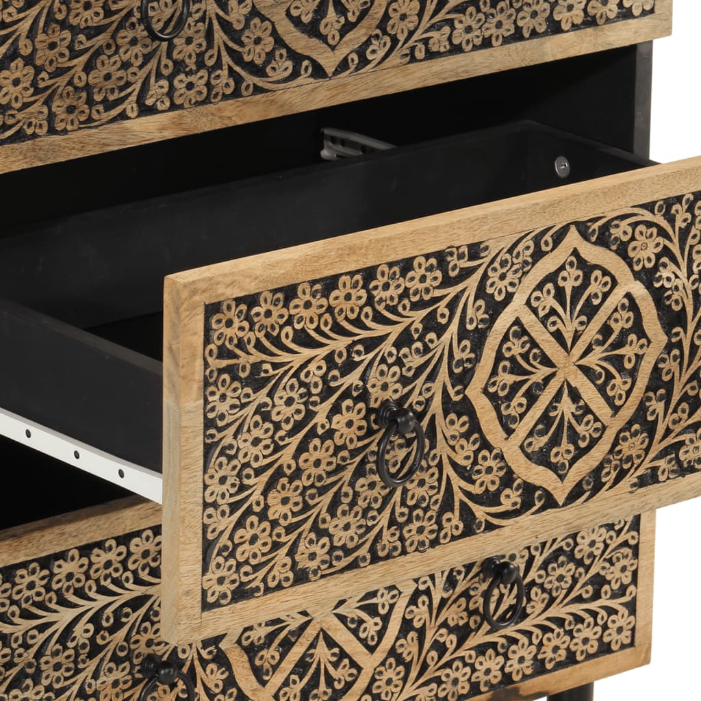 Credenze 2 pz 60x33x75 cm in Legno Massello di Mango 3206305