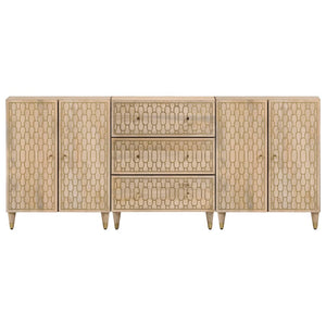 Credenze 3 pz 60x33x75 cm in Legno Massello di Mango 3206308