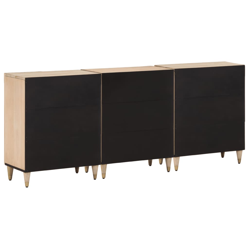 Credenze 3 pz 60x33x75 cm in Legno Massello di Mango 3206308