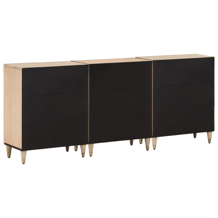 Credenze 3 pz 60x33x75 cm in Legno Massello di Mango 3206308