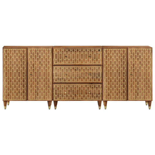 Credenze 3 pz 60x33x75 cm in Legno Massello di Mango 3206310