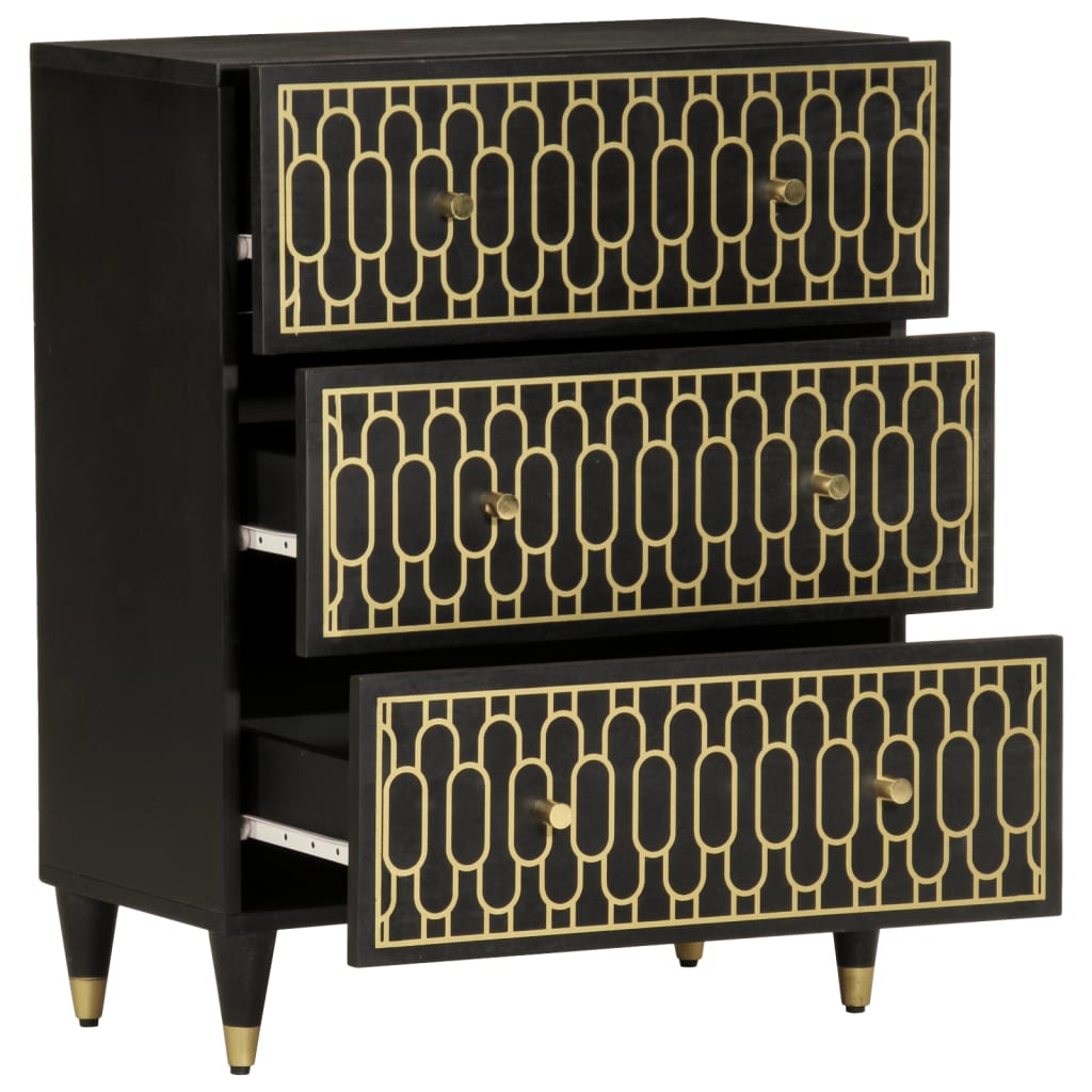 vidaXL Credenze 2 pz 60x33x75 cm in Legno Massello di Mango