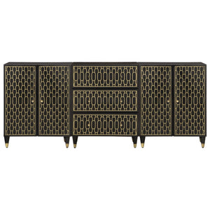 vidaXL Credenze 3 pz 60x33x75 cm in Legno Massello di Mango