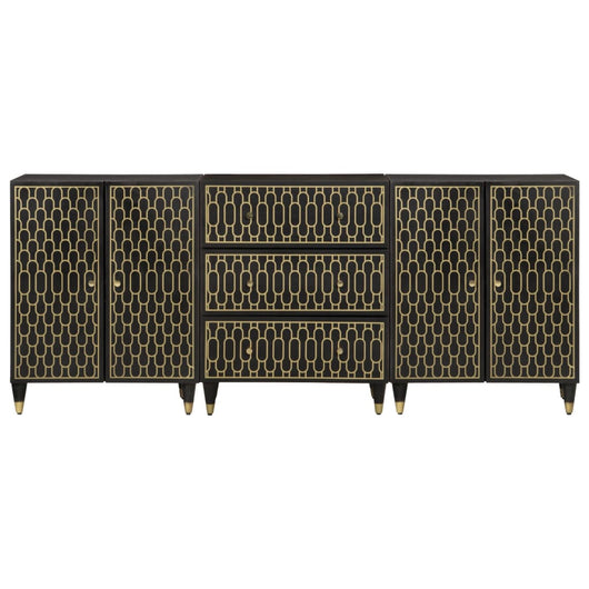 Credenze 3 pz 60x33x75 cm in Legno Massello di Mango 3206312