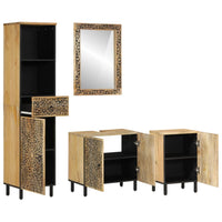 Set Mobili da Bagno 4 pz in Legno Massello di Mango 3206315