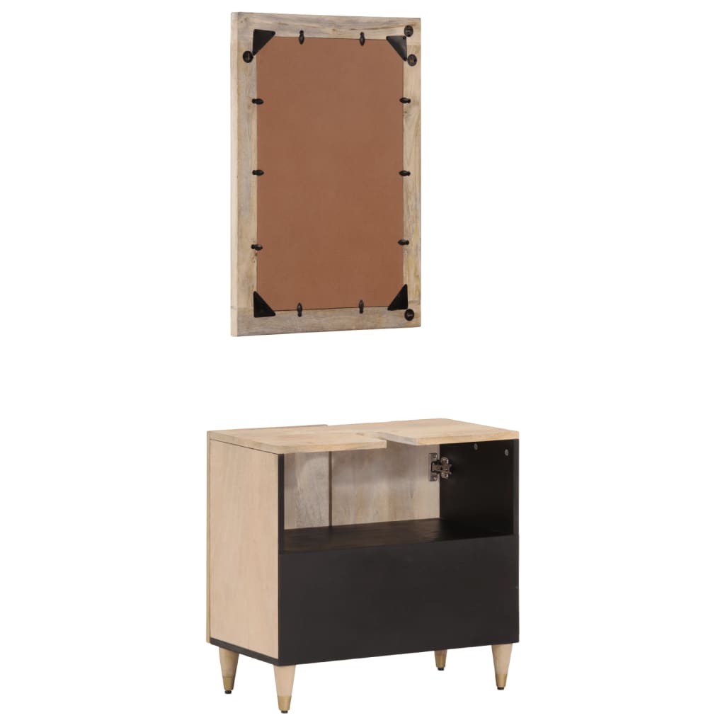 Set Mobili da Bagno 2pz in Legno Massello di Mango 3206317