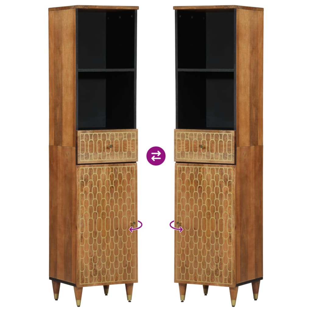 vidaXL Set Mobili da Bagno 3pz in Legno Massello di Mango