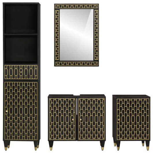 Set Mobili da Bagno 4 pz in Legno Massello di Mango 3206327