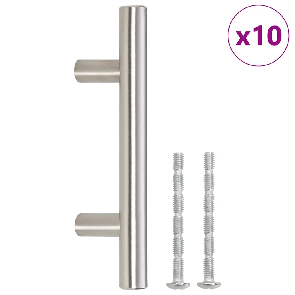 Maniglie per Mobili 10pz Argento 64mm in Acciaio Inox 155348