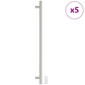 Maniglie per Mobili 5pz Argento 480mm in Acciaio Inox 155355