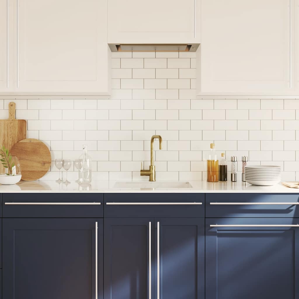 Maniglie per Mobili 5pz Argento 480mm in Acciaio Inox 155355