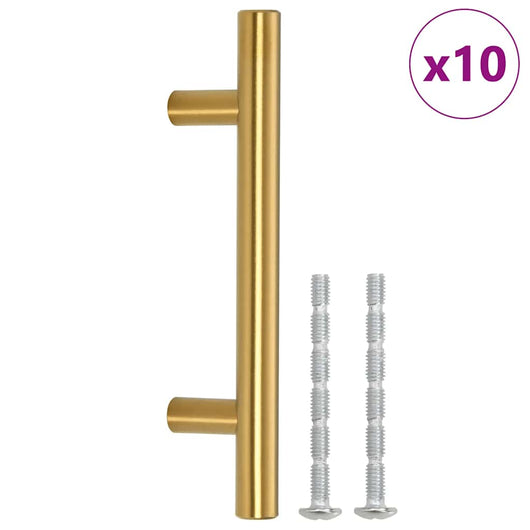 Maniglie per Mobili 10pz Oro 64mm in Acciaio Inoxcod mxl 84982