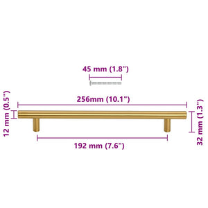 Maniglie per Mobili 5pz Oro 192mm in Acciaio Inox