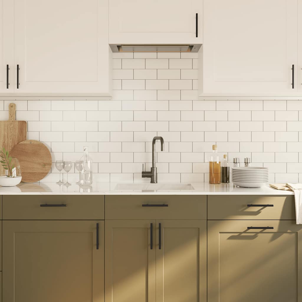 Maniglie per Mobili 10pz Nere 96mm in Acciaio Inox 155365