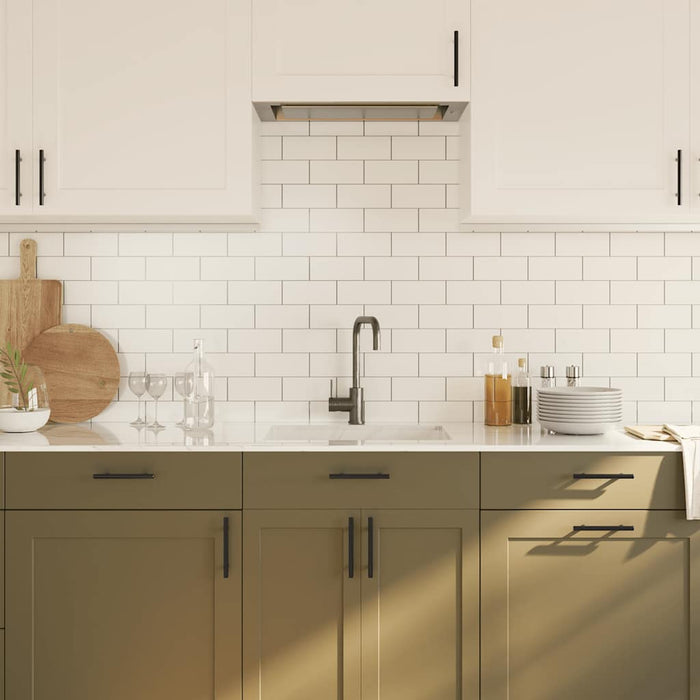 Maniglie per Mobili 10pz Nere 96mm in Acciaio Inox 155365