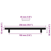 Maniglie per Mobili 5pz Nere 192mm in Acciaio Inox 155368