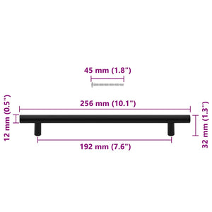 Maniglie per Mobili 5pz Nere 192mm in Acciaio Inox 155368