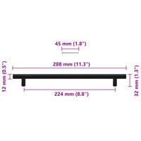 Maniglie per Mobili 5pz Nere 224mm in Acciaio Inox 155369
