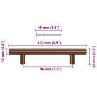 Maniglie per Mobili 10pz Bronzo 96mm in Acciaio Inox 155373