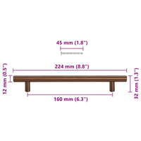 Maniglie per Mobili 10pz Bronzo 160mm in Acciaio Inox 155375