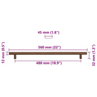 vidaXL Maniglie per Mobili 5pz Bronzo 480mm in Acciaio Inox