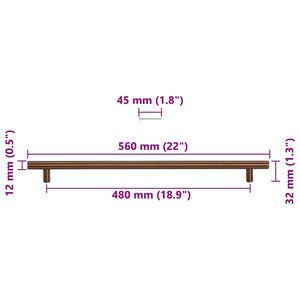 Maniglie per Mobili 5pz Bronzo 480mm in Acciaio Inox 155379