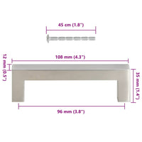 Maniglie per Mobili 10pz Argento 96mm in Acciaio Inox 155381