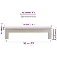 Maniglie per Mobili 10pz Argento 128mm in Acciaio Inox 155382