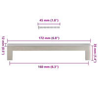 Maniglie per Mobili 10pz Argento 160mm in Acciaio Inox 155383