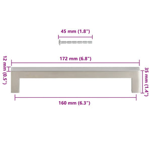 Maniglie per Mobili 10pz Argento 160mm in Acciaio Inox 155383