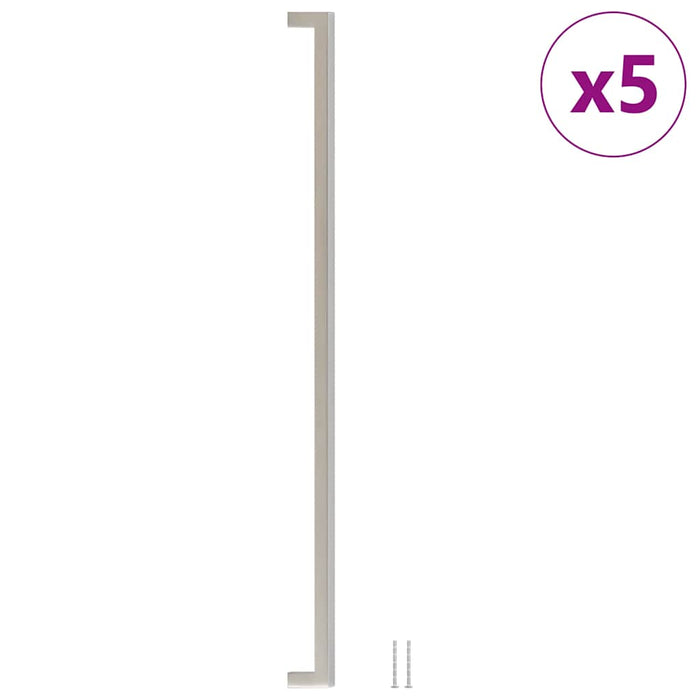 Maniglie per Mobili 5pz Argento 480mm in Acciaio Inox 155387