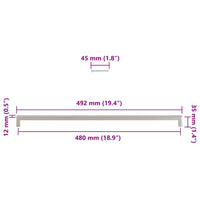 Maniglie per Mobili 5pz Argento 480mm in Acciaio Inox 155387