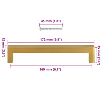 Maniglie per Mobili 10pz Oro 160mm in Acciaio Inox