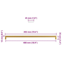 Maniglie per Mobili 5pz Oro 480mm in Acciaio Inox 155395