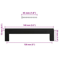 Maniglie per Mobili 10pz Nere 128mm in Acciaio Inox 155398