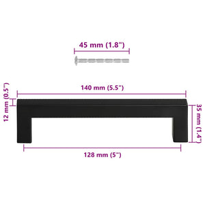 Maniglie per Mobili 10pz Nere 128mm in Acciaio Inox 155398