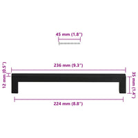Maniglie per Mobili 5pz Nere 224mm in Acciaio Inox