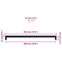 Maniglie per Mobili 5pz Nere 480mm in Acciaio Inox 155403