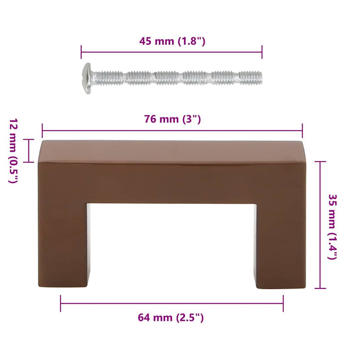 Maniglie per Mobili 10pz Bronzo 64mm in Acciaio Inox 155404