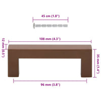 Maniglie per Mobili 10pz Bronzo 96mm in Acciaio Inox 155405